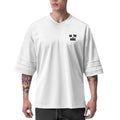 Muscleguys Oversized T Shirt Mens Mesh Dropped Shoulders Half Sleeve T-shirt Gym Clothing Bodybuilding Fitness Workout Tshirt