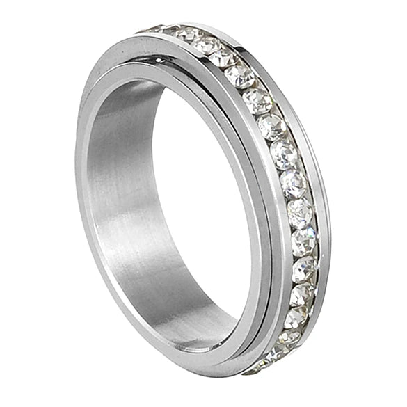 2023 Wholesale Trendy Friend Gift Jewelry 6mm Stainless Steel Ring Meaningful Rotating Fidget Rings for Women Men
