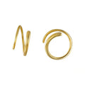 Classic Mini Double Ring Earrings 18K Gold Plated 925 Sterling Silver Ear Bone Hoop Design Water Drop Shape Wedding Party Gift