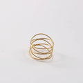 Fenny  18K Gold Plated Wholesale Tarnish Free Charm Dainty Multilayer Spring Stainless Steel Finger Ring for Women