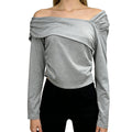 Asymmetrical Elegant Long Sleeve Blouses Womens Top Blouse Quality Ladies Blouse for Party