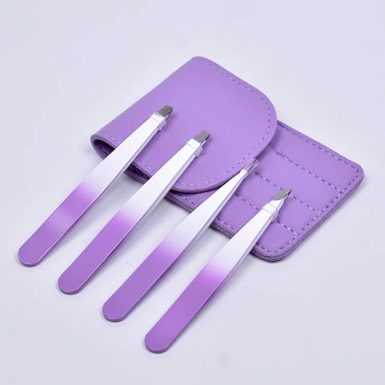 Great Precision Tweezers for Eyebrows Slant Tip and Pointed Eyebrow Tweezer Set