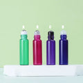 Custom fancy pink gradient colored Glass dropper Bottle for cosmetic oil essence serume container