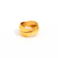 High End Tarnish Free PVD Gold Plated Double Cross Rings  Stainless Steel  Jewelry Tarnish