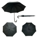 Wholesale Customized 30 Inch 8Ribs Fiberglass Frame Strong Windproof Black 190T Pongee Golf Umbrella