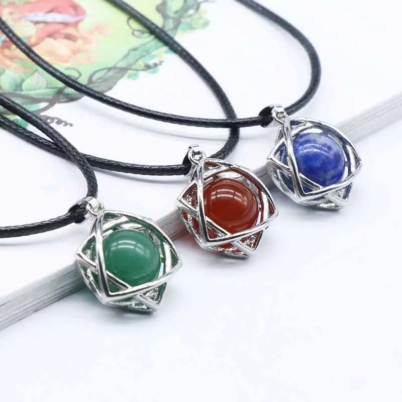 Huiying Popular natural six-pointed star polished chakra stone crystal pendants for sale Jewelry