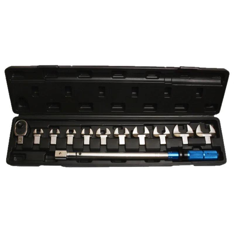 12pcs Interchangeable Head Torque Wrench Set 14*18mm 20-210nm with Ratchet Head and Open Head for Multiple Application Scenarios