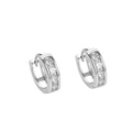 Simple Earrings Sterling Silver 925 Hollow Earrings Gold Plated Square CZ Zircon Hoops for Women Fine Jewelry Wholesale