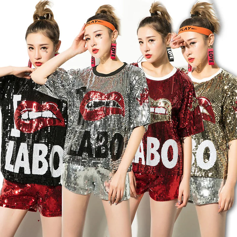 New Modern Adult Ds Performance Suit New Female Performance Jazz Dance Costume Sequin Suit