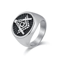 High Polished Stainless Steel 18k Gold Plated Master Mason Rings for MenMasonic Wax Seal RingFreemason Jewelry