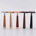 Rose Gold Wood Shaving Razor Biodegradable Razor Shaving Barber Razor With Wooden Handle