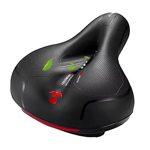 Mountain Cycling Oversize Thickened Comfortable PU Leather Bicycle Big Bum Spring Saddle Hollow Seat Cushion Bike Accessories