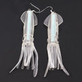 Funny Party Holiday Jewelry Lovely 3D Squid Pendant Simulating Soft Sea Animal Accessories Long Plastic Fish Drop Earrings