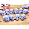Hot Sales Natural Blue Lace Agate Healing Stones Hand Carved Crystal Heart Skulls Carving for Crystal Crafts