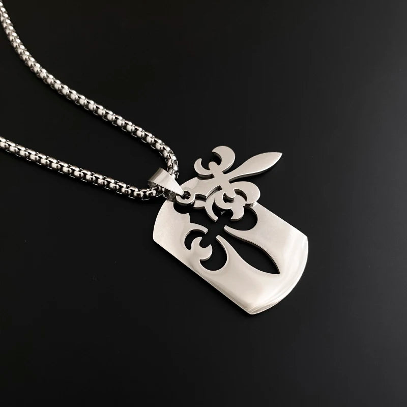 New Cross Pendant Titanium Steel Necklace Hip Hop Fashion Personality High-grade Sweater Chain