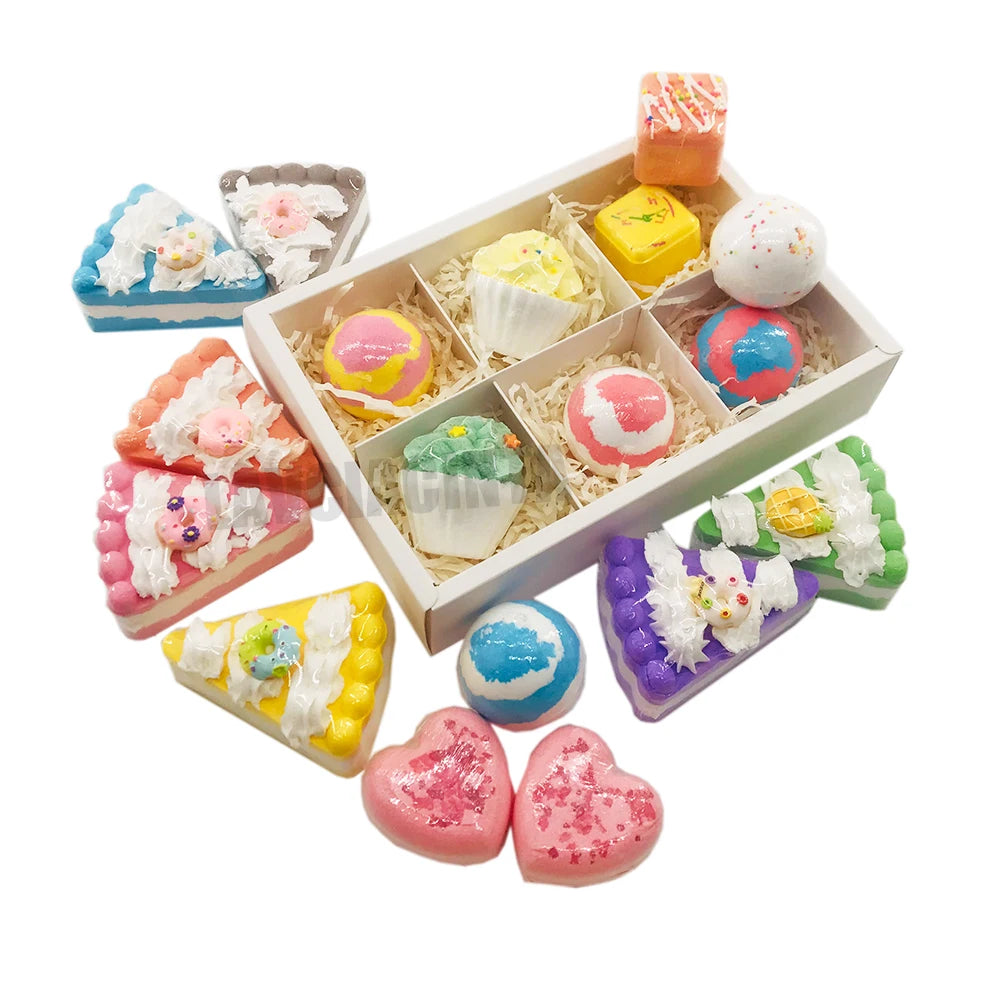 Stress-relieving Bath Bombs in the Shape of a Cake Made of Natural Materials Developed and Handmade for Relaxation of the Body