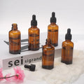 Ready to Ship Clear Amber Glass Dropper Bottles 15ml 30ml 50ml 100ml Essential Oil Containers Rubber Dropper for Toilets Tampons