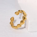 NO Fade 18K Gold Plated Stainless Steel Simple Cute Fashion Heart Shape Openwork Finger Rings for Women Men Jewelry