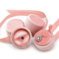 CSMD MOQ 1 Piece Chinese Manufacturers Quality Velvet Material pink Corduroy Round Jewelry Storage Box for Ring Pendant Necklace