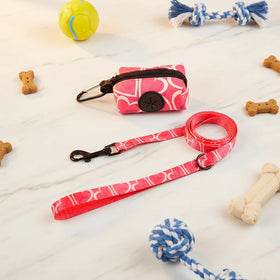 MIDEPET Alloy & Padded Polyester Dog Poop Bag Holder Dispenser | Leash Attach Luxury Pet Leashes for Small Animals Hiking