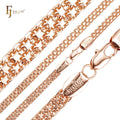 4mm+ FJ Fallon Fashion Jewelry Bismarck Weaving Anchor Triple Link Chain Plated in Rose Gold Brass Based