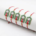 Handmade Bohemian Style Red String Bracelet for Girls Adjustable Japanese Traditional Doll - Patterned Bead Bracelet for Women