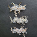 SLBRIDAL Handmade Alloy Flower Leaf Opal Crystal Pearls Bridal Hair Clip Barrettes Wedding Headpieces Women Hair Accessories