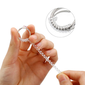 Adjustable Jewelry Guard Spacer for Women and Men Ring Size Adjuster for Loose Rings Spiral Silicone Ring Tightener Set
