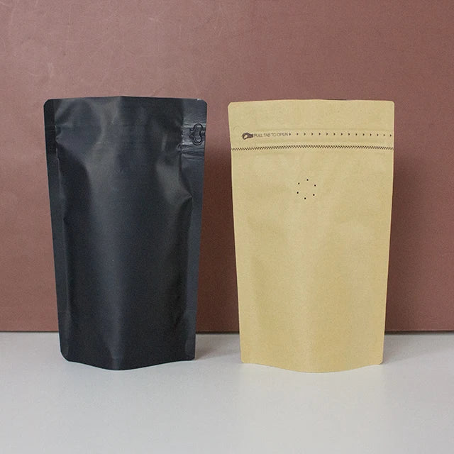 Custom Food Grade Packaging for Bean Powder Tea and Coffee Kraft Paper Stand-up Bag with Zipper for Sugar and Pet Food Storage