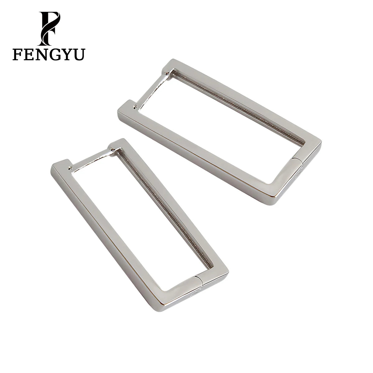 Minimalist Geometrical Rectangular Hoop Earrings Womens 925 Sterling Silver Designer Earring Custom Fine Jewelry Wholesale