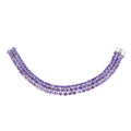 Luxurious Rhodium Plated Silver 925 Jewelry Natural Amethyst Bracelet for Women Anniversary Gift Party Wear