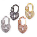 Brass Zircon Lock Shape Screw Clasps Gold Plated Carabiner for Jewelry Making Findings & Components for Chain Necklace
