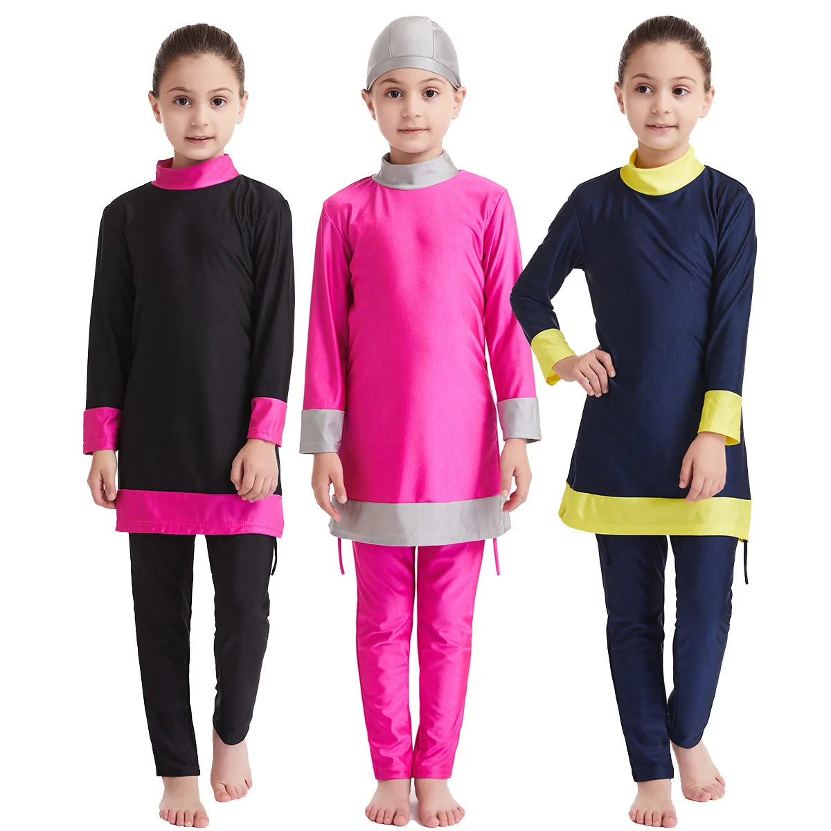 Sport Bathing Suit Muslim Kids Swimwear Girls Modest Islamic Summer Beach Swim Wear Arab Children Beachwear Burkinis Swimsuit