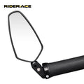 RIDERACE Motorcycle Bar Ends Rear View Mirror Cycling Mirrors Convex Lens Back View Bicycle Wide Handlebar for Bike Accessories