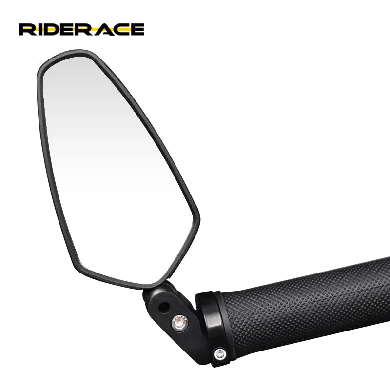 RIDERACE Motorcycle Bar Ends Rear View Mirror Cycling Mirrors Convex Lens Back View Bicycle Wide Handlebar for Bike Accessories
