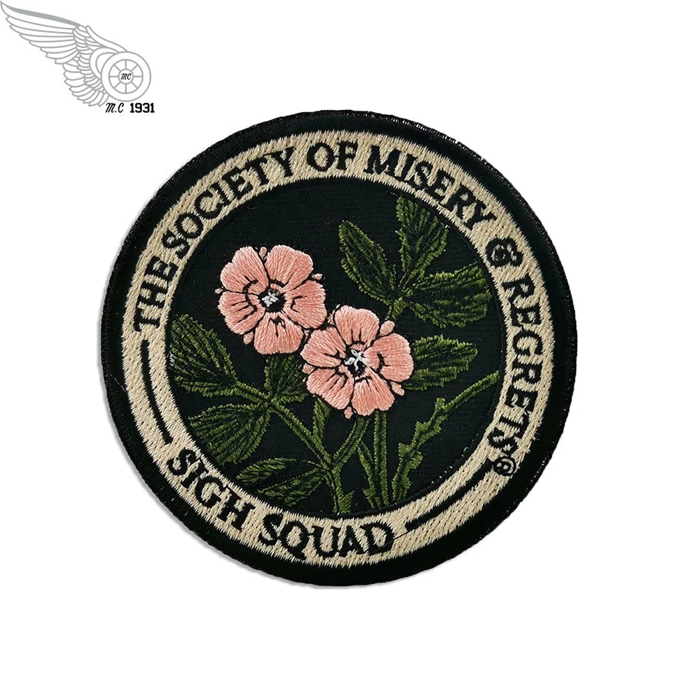 Wholesale RTS Stock Hippie Flower Embroidered Badges Decoration Accessories Support Custom Logo Iron on Embroidery Patches
