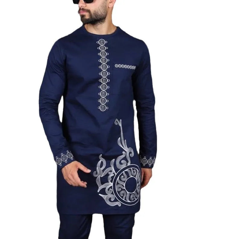 M-4XL  African Set 2-piece Set of Long Robes and Pants Printing Suits