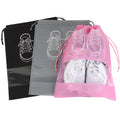 Portable Dustproof Plastic Shoe Storage Bag Non-Woven Drawstring Bag for Household Use