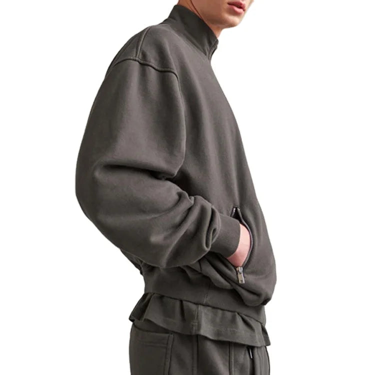 Custom High Quality Cotton Zip up 500 Gsm Hoodie Sweatpants and Hoodie Set