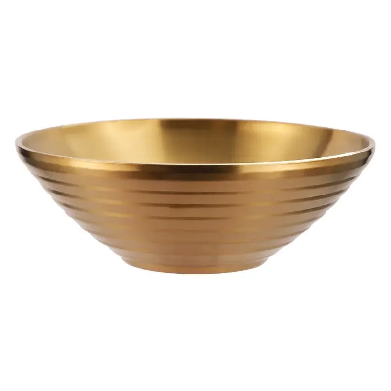 Gold Silver 304 Stainless Steel Bowl Fruit Snack Double Layer Restaurant Serving Bowl Salad Mixing Bowl Large Pasta Bowl