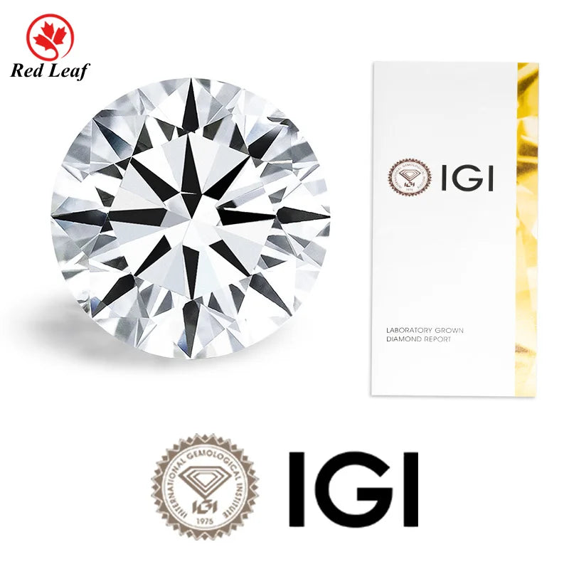 Redleaf Loose Lab Grown Diamond 1CT Round DE VVS1 Cost-effective IGI Certificate Synthetic Diamond for Jewelry