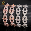 Iced Out Jewelry 925 Silver Hip Hop Fashion Infinity Marquise 16.5mm Rose Gold Mens VVS Moissanite Bracelet