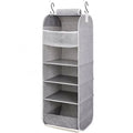 Foldable Custom Manufacturer Hanging Organizer Storage Wardrobe 5 Layers Non-Woven Fabric Closet Organizer