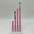 Custom High-end Nail Acrylic Brush 100% Kolinsky Sable Hair Nail Powder Brush Pink Metal Handle #14 Acrylic Brushes for Nails