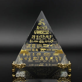 Wholesale Cheap Crystal Crafts 60mm Glass Energy Pyramid Cube Paperweight for Souvenir Gift