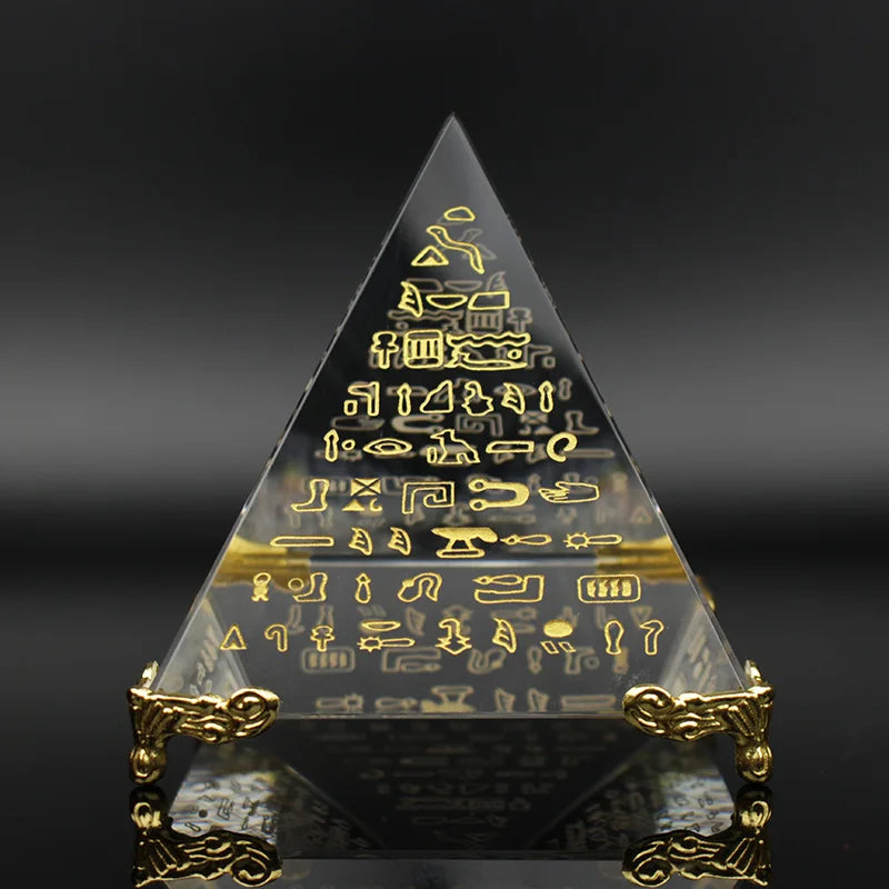Wholesale Cheap Crystal Crafts 60mm Glass Energy Pyramid Cube Paperweight for Souvenir Gift