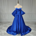 Real Photos High Quality Sexy Off Shoulder High Split Satin Wedding Dress Prom Evening Dresses for Wedding 15491