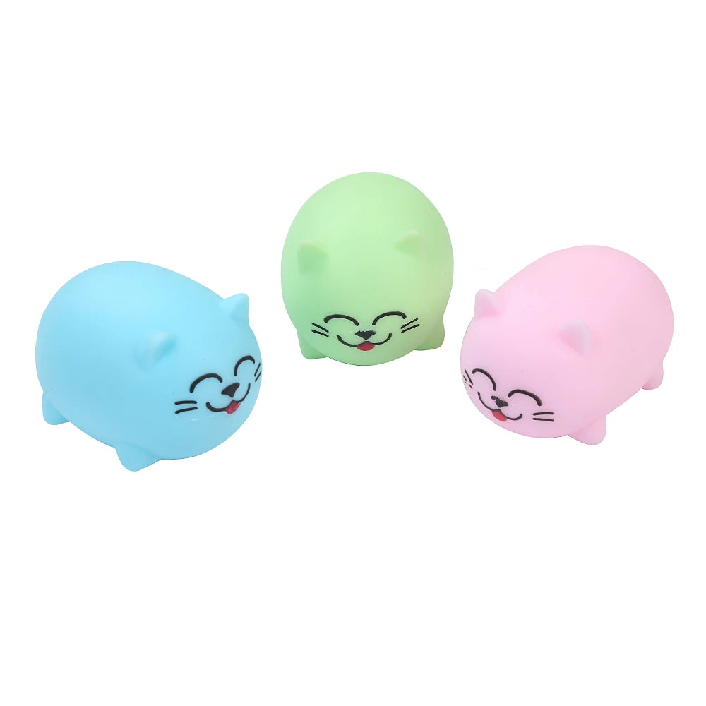KEHUI Soft Toy Sensory Stress Relief Fidget for Children Hot Style Wholesale TPR Squeezable Fat Cat Stress Ball