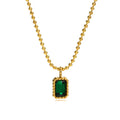 Ins Popular Gold Plated Jewelry Women square Cz Zircon Charm Necklace