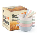 Wheat Double Ear 8-Piece Eco-Friendly Degradable Straw Bowl Reusable Multifunctional Bowl Spoon Cutlery Set Minimalist Style